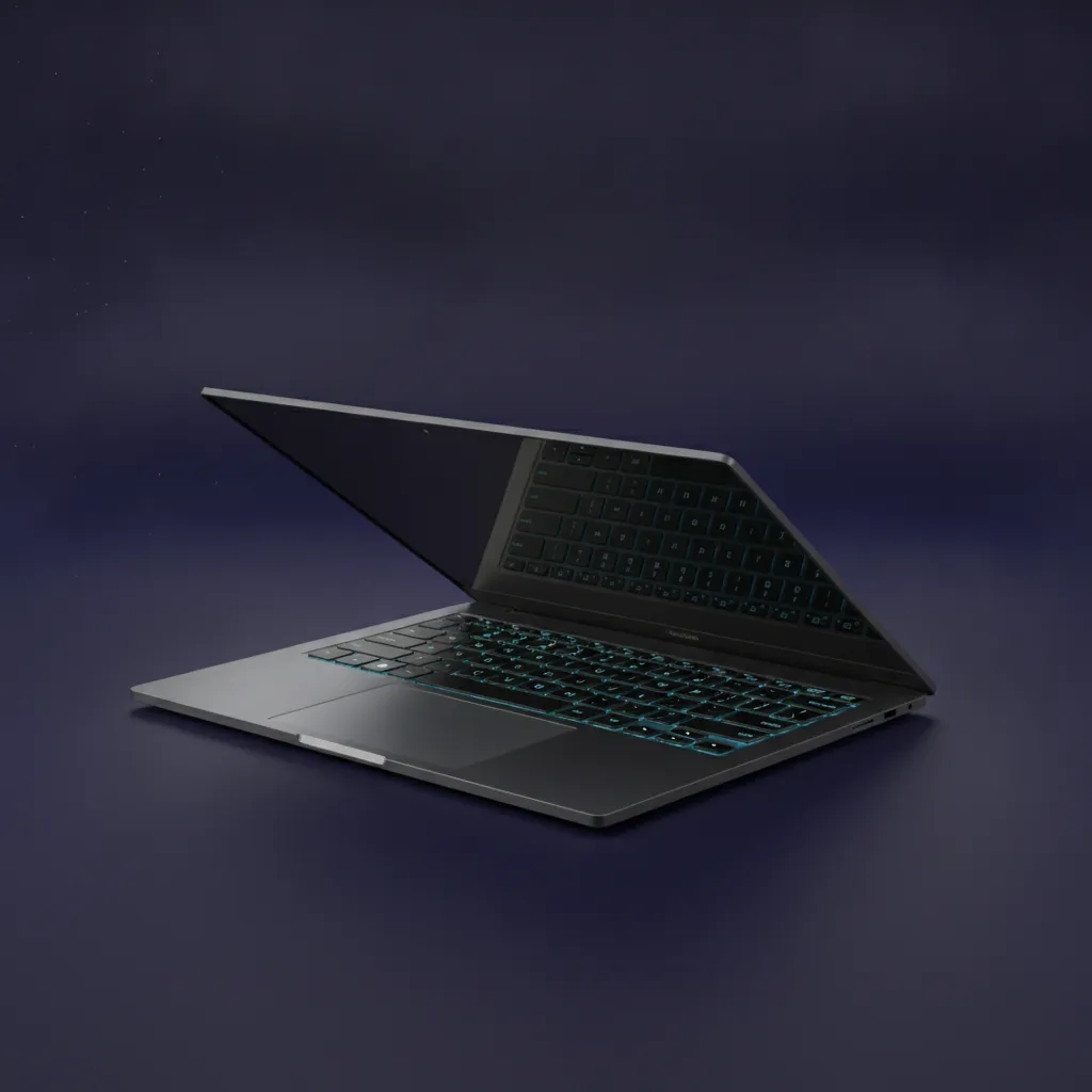 Notebook LumenBook ultrafino com teclado iluminado